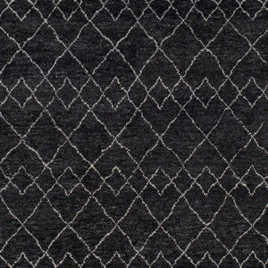 Surya Zara Handmade 2' X 3' Bohemian Rug - Luxurious Wool, Plush Comfort, Timeless Design For Any Room Black Wool,Viscose Zar2305-23
