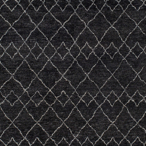 Surya Zara Handmade 2' X 3' Bohemian Rug - Luxurious Wool, Plush Comfort, Timeless Design For Any Room Black Wool,Viscose Zar2305-23