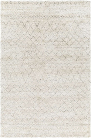 Surya Zara Handmade 2' X 3' Bohemian Rug - Luxurious Wool, Plush Comfort, Timeless Design For Any Room Light Gray Viscose,Wool Zar2306-23