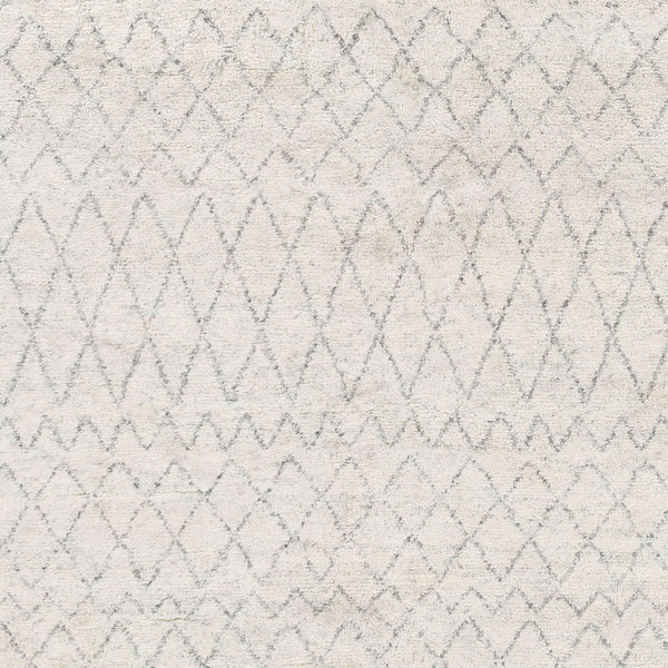 Surya Zara Handmade 2' X 3' Bohemian Rug - Luxurious Wool, Plush Comfort, Timeless Design For Any Room Light Gray Viscose,Wool Zar2306-268