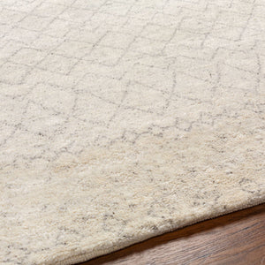 Surya Zara Handmade 2' X 3' Bohemian Rug - Luxurious Wool, Plush Comfort, Timeless Design For Any Room Light Gray Viscose,Wool Zar2306-268