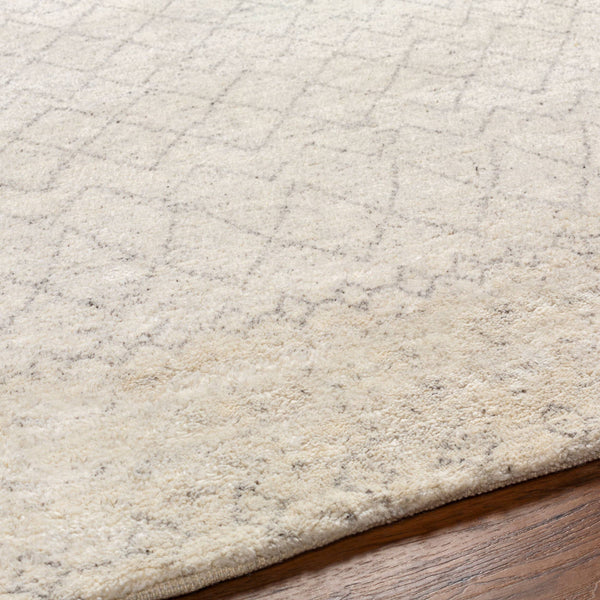 Surya Zara Handmade 2' X 3' Bohemian Rug - Luxurious Wool, Plush Comfort, Timeless Design For Any Room Light Gray Viscose,Wool Zar2306-268