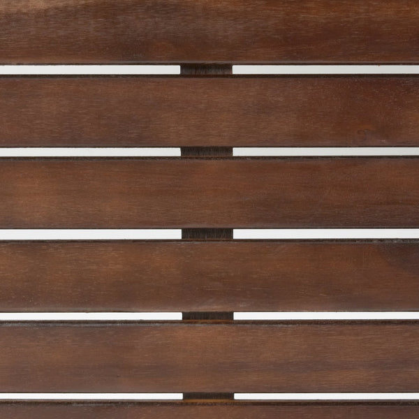 English Elm Christopher Knight Home® - MILOS Acacia Wood Outdoor Bar Table with Slatted Design, Rustic Metal Legs, 300 lb Capacity, Shelves 57486.00DBRN