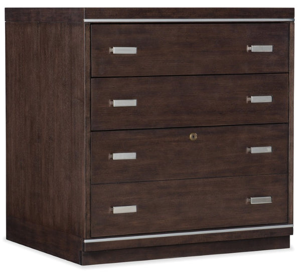 Hooker Furniture House Blend Lateral File Dark Roast Ash With Locking File Drawer, Polished Steel Pulls, 3-Drawer Design 5892-10466-85