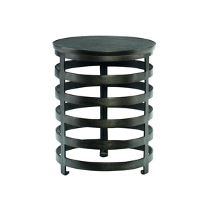 Bernhardt Bernhardt Apsley Sculptural Round Chairside Table — Textured Black Nickel Accent, Compact 16" X16" X20" 375161