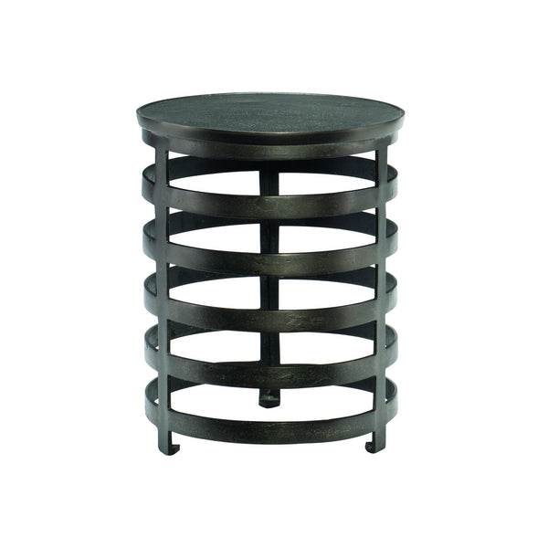 Bernhardt Bernhardt Apsley Sculptural Round Chairside Table — Textured Black Nickel Accent, Compact 16" X16" X20" 375161
