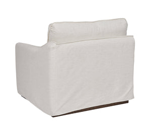 A.R.T. Furniture Alias Raf Chair - Transitional Design With Light Oak Finish, Cozy Down Cushions & Luxurious Slipcover White Slipcover In A Polyester,Linen Blend Fabric,In A Vanilla Coloration 761511-5302