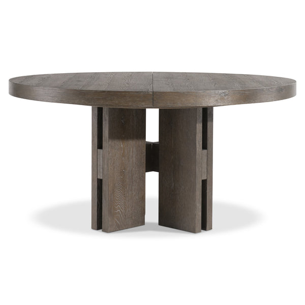 Bernhardt Bernhardt Outline Round Dining Table With Cassel Wire-Brushed Oak, Pedestal Base, 18" Leaf Expansion K2214
