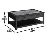 English Elm Steve Silver - Garvine - Sintered Stone Coffee Table - Black