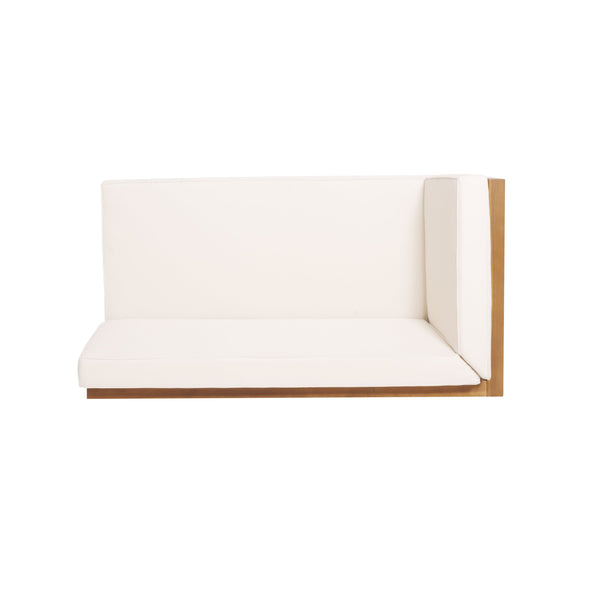 English Elm Brava Acacia Hardwood Outdoor Sectional Set with Cross-back Design and Weather-resistant Frame 57967-8BEI-64489BGE-64496.00
