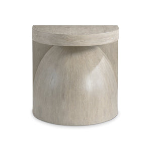 Bernhardt Bernhardt Sculptural Moda Side Table With Oak Aurum Top, Woodgrain Resin Base, Compact Modern Accent 547127