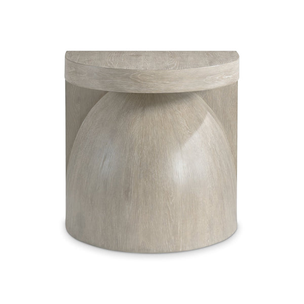 Bernhardt Bernhardt Sculptural Moda Side Table With Oak Aurum Top, Woodgrain Resin Base, Compact Modern Accent 547127