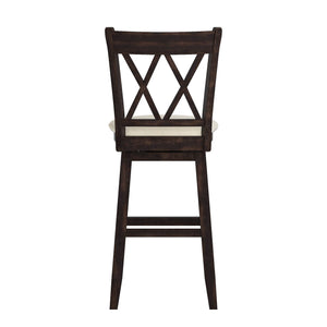 Homelegance By Top-Line Juliette Double X-Back Wood Swivel Bar Stool Black Rubberwood