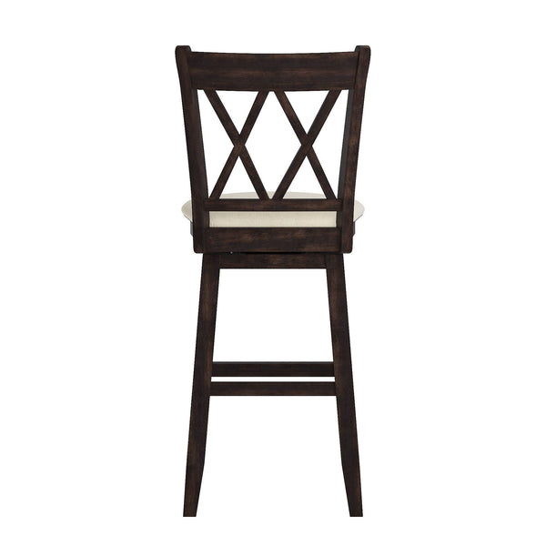 Homelegance By Top-Line Juliette Double X-Back Wood Swivel Bar Stool Black Rubberwood