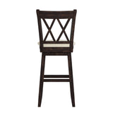 Homelegance By Top-Line Juliette Double X-Back Wood Swivel Bar Stool Black Rubberwood