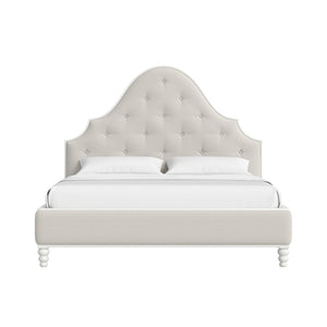 A.R.T. Furniture Haven Upholstered Panel Bed with Tufted Headboard – Warm White Vintage Charm for Every Bedroom 339126-2367HB