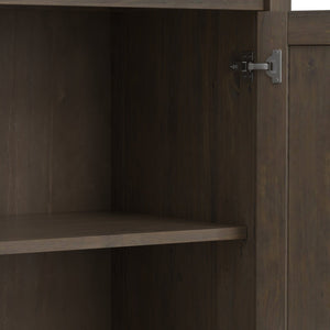 English Elm Ela Wide Storage Cabinet in Smoky Brown – Handcrafted Solid Wood, 3 Shaker Doors, Adjustable Shelves, 60" B136P158608