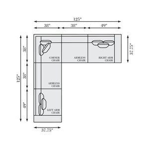 Bernhardt Bernhardt Vista 5-Piece Sectional Sofa — Plush Curved Corner Design, 9 Toss Pillows, Made-To-Order K2251