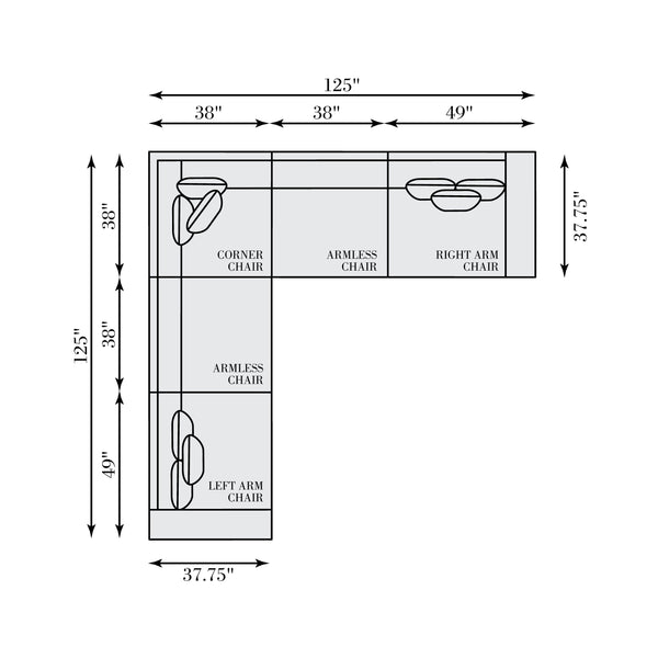 Bernhardt Bernhardt Vista 5-Piece Sectional Sofa — Plush Curved Corner Design, 9 Toss Pillows, Made-To-Order K2251