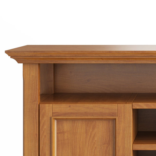 English Elm Amherst 54-Inch Solid Wood Tv Media Stand - Light Golden Brown, Charming Design & Ample Storage B136P158342