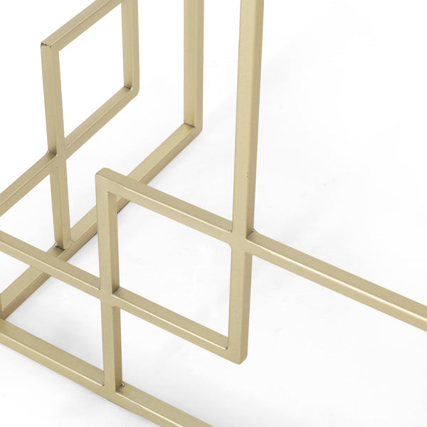 English Elm Christopher Knight Home® - CONSOLE Gold Geometric Console Table with MDF Top and Metal Open Frame — Modern Glam Accent for Hallway 71551.00