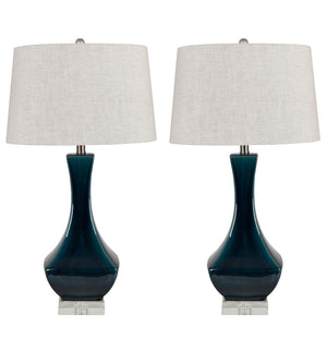Crestview Collection 31"H Elegant Ceramic Table Lamp Set Of 2 With Stylish Shade – Perfect For Home Décor & Lighting!   Cvazp145