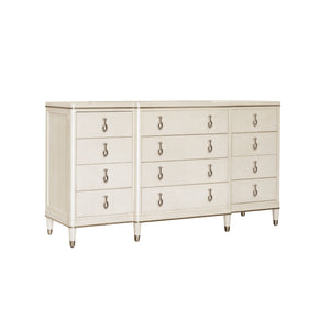 Grace 12-Drawer Dresser White with Opulent Opal Finish P377100 Pulaski Furniture