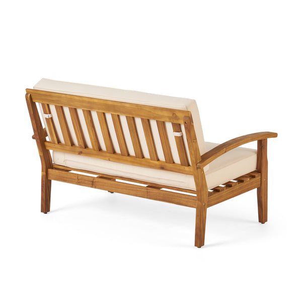 English Elm Christopher Knight Home® - Peyton Outdoor Loveseat & Coffee Table Set – Stylish Acacia Wood Design With Water-Resistant Cushions 57972.00SETBEI