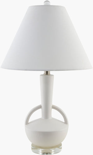 Livabliss Zenbow Ceramic and Crystal Table Lamp with Linen Shade for Bedroom or Living Room ZBW-001