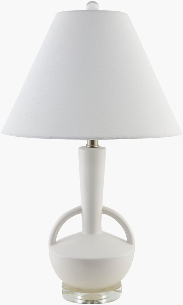 Livabliss Zenbow Ceramic and Crystal Table Lamp with Linen Shade for Bedroom or Living Room ZBW-001