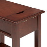 Homelegance By Top-Line Cerie 1-Drawer Side Table with Charging Station Espresso Wood