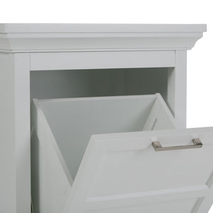 English Elm Avington Laundry Hamper - Stylish Pure White Storage Solution For Compact Spaces & Modern Homes B136P158507