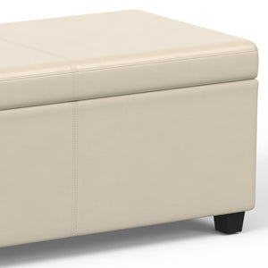 English Elm Avalon Extra Large Storage Ottoman Bench - Versatile Satin Cream Seat With Child-Safe Hinge B136P158654