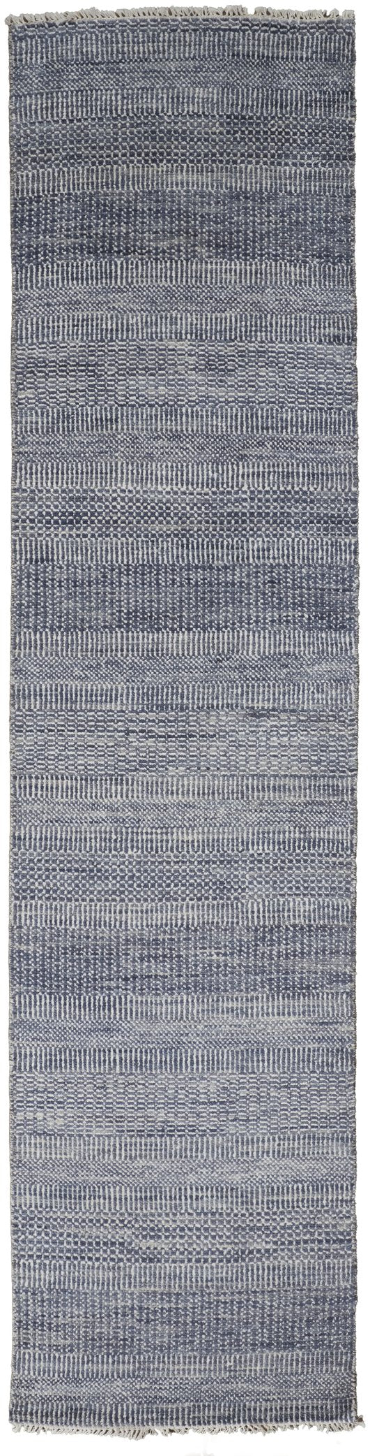 Feizy Rugs Janson Hand Knotted Wool & Viscose Rug | Textured Stripes For Elegant Home & Office Décor Blue,Gray Wool,Viscose I92i6062nvyslvi10