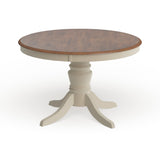 Homelegance By Top-Line Antonio Antique Two-Tone Round Dining Table White Wood