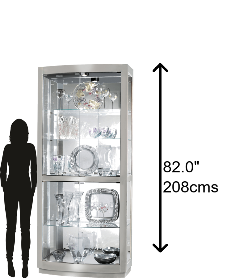Hekman Furniture 680396 Bradington Ii Curio Cabinet - Elegant Glass Display With Adjustable Lighting & Detailed Design Silver Bradington Ii Curio Cabinet 680396