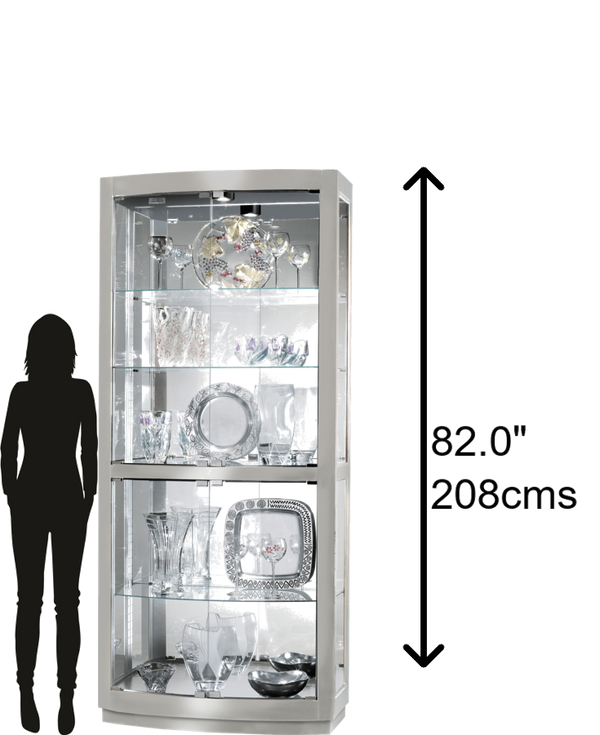 Hekman Furniture 680396 Bradington Ii Curio Cabinet - Elegant Glass Display With Adjustable Lighting & Detailed Design Silver Bradington Ii Curio Cabinet 680396