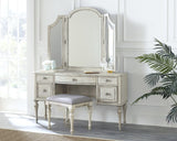 English Elm Steve Silver - Highland Park - Vanity Desk - Cathedral White