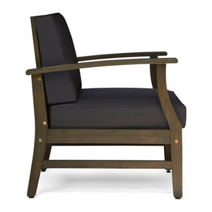 English Elm Perla Solid Acacia Outdoor Club Chair Slatted Hardwood Frame Resort Patio Seat 61442.00GDGRY-61442.00GDGRY