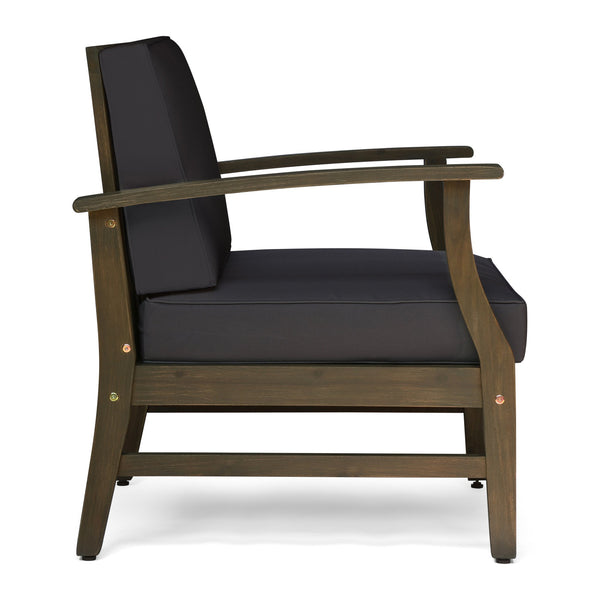 English Elm Perla Solid Acacia Outdoor Club Chair Slatted Hardwood Frame Resort Patio Seat 61442.00GDGRY