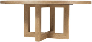 Hooker Furniture Driftwood Handcrafted 72-Inches Round Dining Table With Buckboard Finish, Rustic Pedestal For Gatherings Light Wood 6820-75203-80