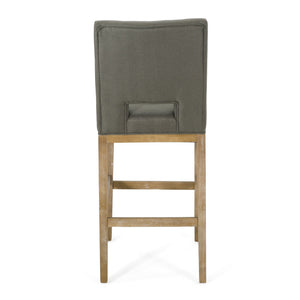 English Elm Christopher Knight Home® - BARSTOOL Grey Fabric Upholstered Padded Seat with Sturdy Eco Wooden Frame — Comfortable Durable Design 73531.00DPGRY