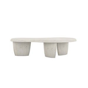 A.R.T. Furniture Ashlar Coastal Modern Cocktail Table With Amorphic Wood Top & Unique Cast Resin Legs In Bisque Finish Beige Parawood Solids,Birch Veneers,Resin 333381-2250
