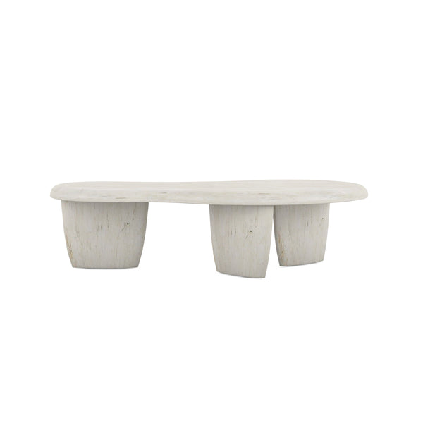 A.R.T. Furniture Ashlar Coastal Modern Cocktail Table With Amorphic Wood Top & Unique Cast Resin Legs In Bisque Finish Beige Parawood Solids,Birch Veneers,Resin 333381-2250