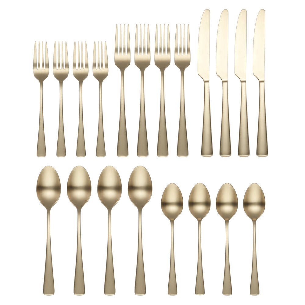Lenox Cambridge Cerys Champagne Satin 20-Piece Flatware Set NO COLOR METAL 512020CKW12R