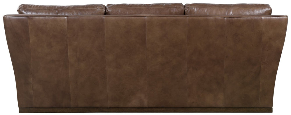 Hooker Furniture Fairfax Hazlenut Top-Grain Leather Sofa — Transitional 3-Cushion Comfort With Flared Arms & Plinth Base SS225-03-086