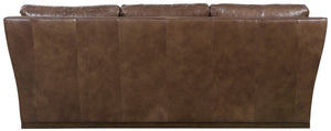 Hooker Furniture Fairfax Hazlenut Top-Grain Leather Sofa — Transitional 3-Cushion Comfort With Flared Arms & Plinth Base SS225-03-086