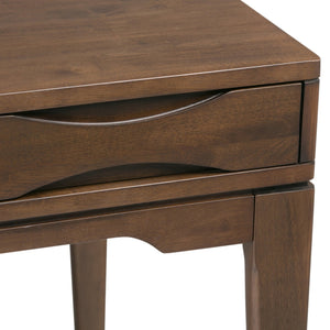 English Elm Harper Desk In Walnut Brown - Mid-Century Modern Design With Storage & Compact Workspace Solutions B136P158168