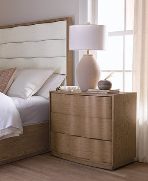 Hooker Furniture Sonnet Wren Light Oak Bow-Front Bachelor's Chest With 3 Push-Open Drawers, Lined Top Drawer, 36"W 6072-90017-85