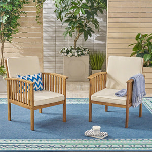 English Elm Casa Acacia Slatted Outdoor Club Chairs Set of 2 with Gray Finish Coastal Patio Seating 63513.00